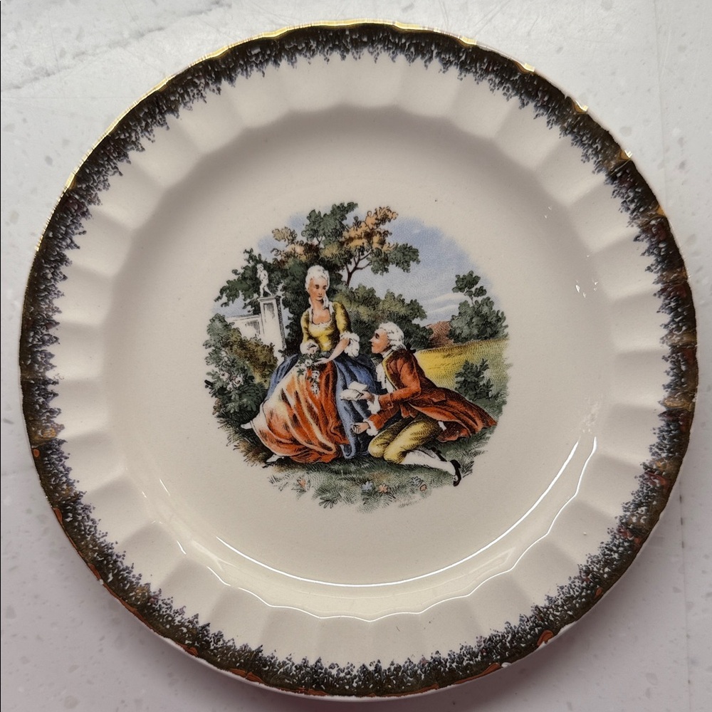 Vintage Cronin China Co. “Courting Couple” Bread Plate – 6.25" [J]